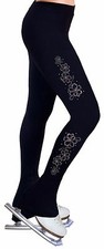 Ice Figure Skating Dress Practice Pants Trousers Leggings w/Rhinestone R295