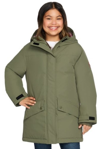 Roxy Youth Girls Parka Jacket Green Size M 10/12 Zip Up New With Tags