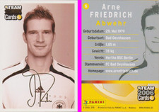 Panini Team Card Mistrzostwa Świata 2006 nr 5 Arne Friedrich z autografem