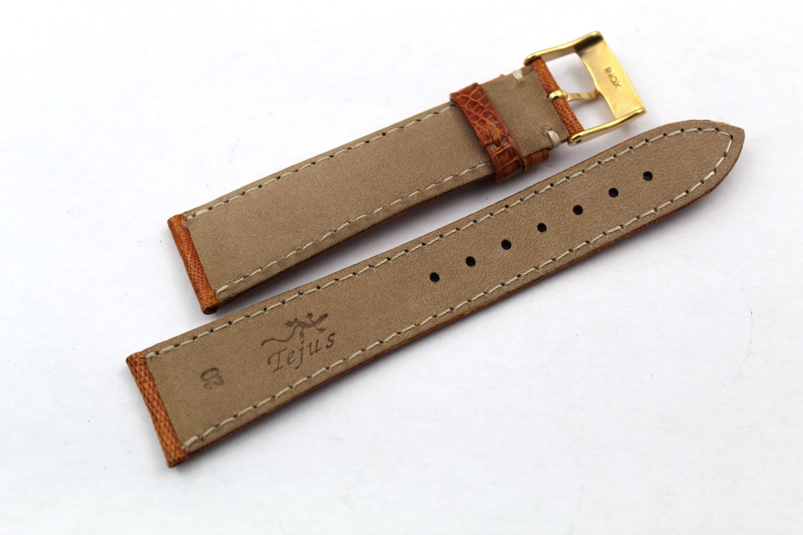 Strap Band Leather Brown Tejus 20/16mm Hand Made Watch Replacement Unisex Italy