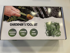 Set Attrezzi da Giardino con Portaoggetti Guanti e Attrezzi Nuovo 9 Pezzi