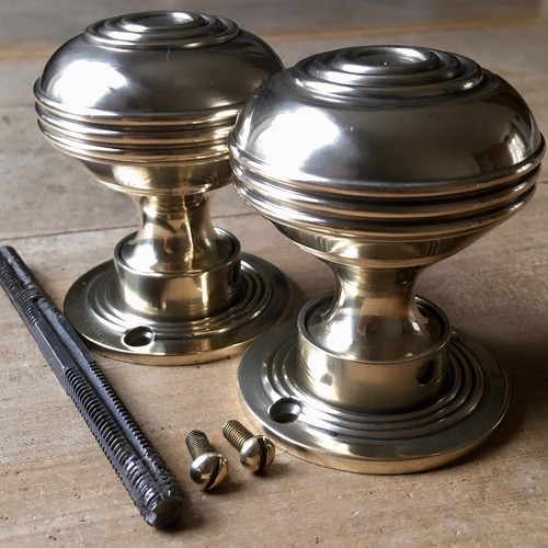 Pomelli per porta anteriore in BRONZO massello maniglie GRANDI serratura antica vintage - QUALITÀ PESANTE - Foto 12 di 20