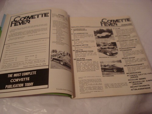 CORVETTE FEVER MAGAZINE PREMIER ISSUE OLD STOCK NEVER SOLD 1ST ISSUE OCT 1978 - Picture 4 of 5
