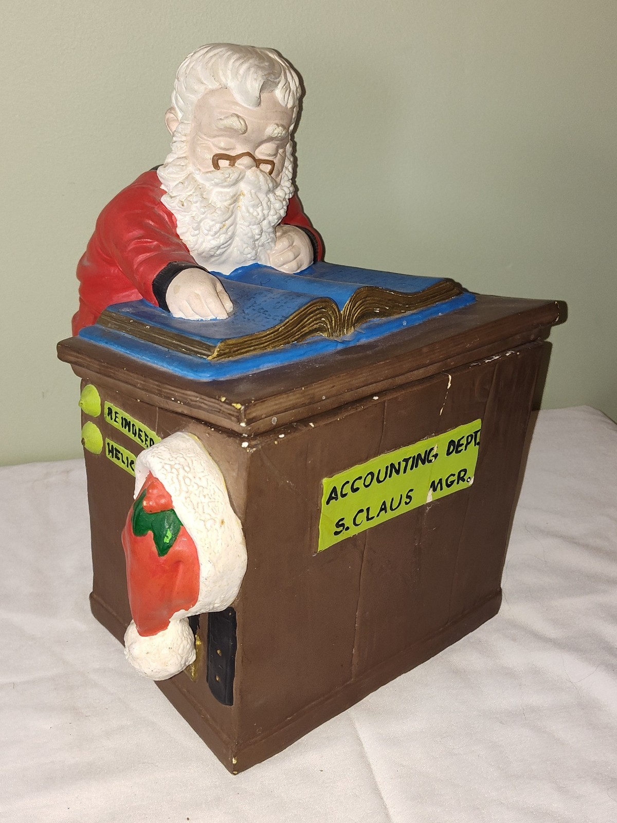 Vintage Alberta Santa Claus Clause Accounting Department Cookie Jar Christmas