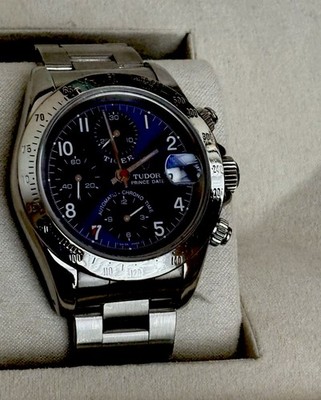 Tiger woods  Tudor Date Automatic Chronograph Blue Dial 40mm Steel  100m Box
