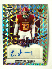 2024 Panini Mosaic Emmanuel Forbes AUTO Card SILVER Prizm Scripts Commanders!