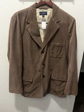 Men’s Classic Brown Daniel Cremieux Cotton Blazer - Large - New 