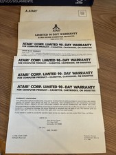 Vintage Atari Mail Away Warranty Inserts Bundle Lot