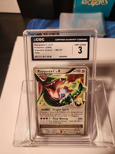 Rayquaza C LV.X Holo Card 146/147 Supreme Victors CGC 3