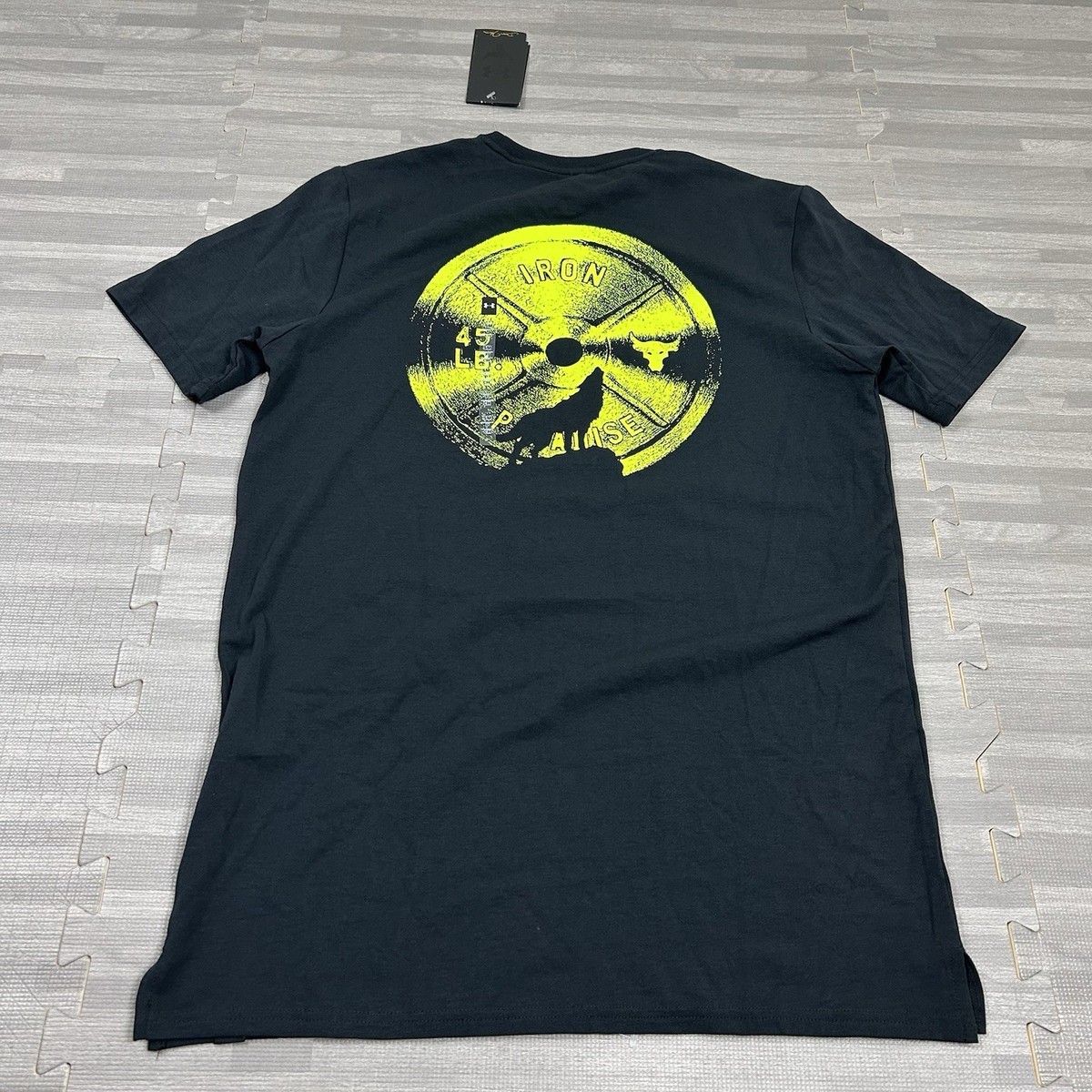 Under Armour Project Rock Night Crew 1379751 Mens Size Small Black