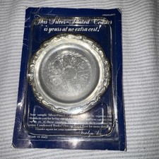 Silver-Plated 4" Drink Coaster Made In Italy New In Package 1988 Readers Digest