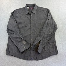 Untuckit Shirt Mens XL Gray Solid Long Sleeve Button Up Casual Cotton Pocket