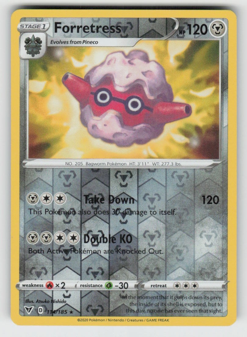 Reverse Holo Forretress 114/185 Rare Vivid Voltage Near Mint