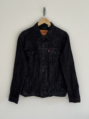 Levi s Denim Trucker Jacke Washed Black Jeans Herren Large