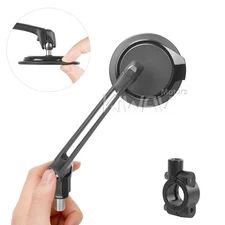 KiWAV black mirrors round AURA sleek adjustable clips 7/8" bars e-bikes bicycles