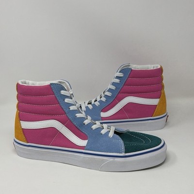 Vans SK8-Hi Multi Color Rainbow Skate Suede Sneakers Mens 8 Womens 9.5 EU 40.5
