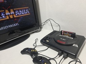 Sega Genesis Model 1601 System Console Bundle Tested + Wrestle Mania ArcadeGame 