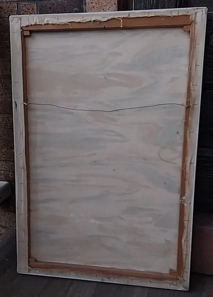 Unsigned Painting Abstract Expressionism Cubist - after Jo Cain - 22" x 32" Nice - Image 2 of 4