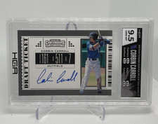 Corbin Carroll 2019 Contenders DP #7 RPS On Card Auto Blue Jersey HGA 9.5