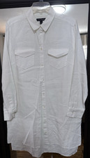 Banana Republic Womens Shirt Dress Linen Ivory / White Color Long Sleeve Size 12