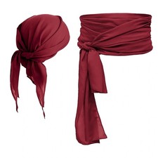 2Pcs Halloween Pirate Costume Headscarf Sash Belt Medieval Accessories Set