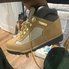 Timberland Teens 4.5 Tan/Beige/Black Leather Lace-Up Ankle Snow Boots — photo 3