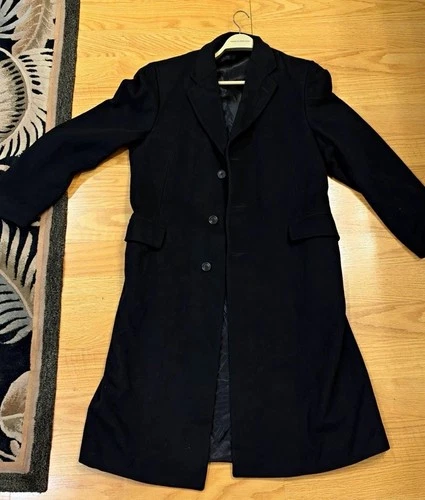 Vintage Neiman Marcus 100% Cashmere Men's Long Overcoat Black Made in England video thumbnail
