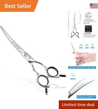 6.5 Inch Curved Dog Grooming Scissors - Japanese Steel Pet Shears for Precision