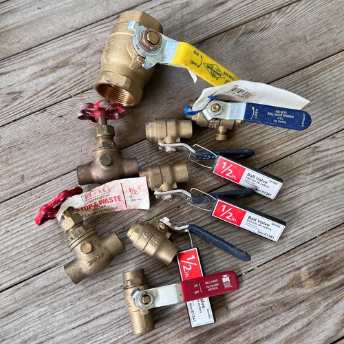 lot of 8 NOS ball valves McDonald 600 WOG 150 psi blue valve stop & waste