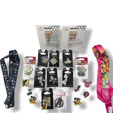 Disney Parks Pin Trading Lot 2020 2012 Marvel Pixar Mickey Minnie Lanyards 18pc