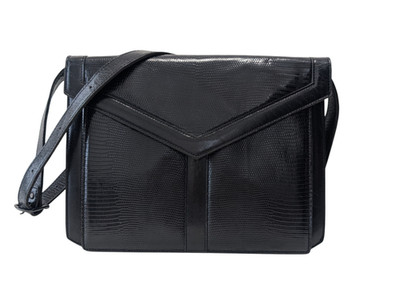 Yves Saint Laurent Shoulder Bag Purse Leather Black Vintage YSL