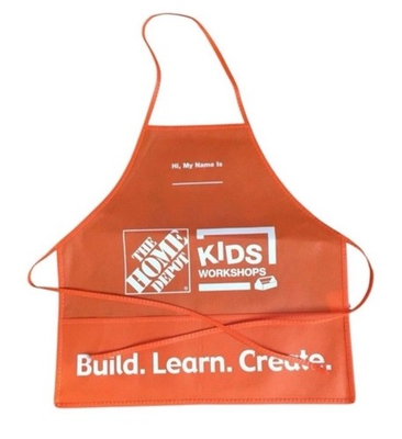 #ad Home Depot Kids Workshop APRON Kids Size Orange Build Learn Create New $11.95