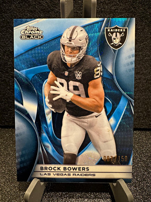 Topps Chrome Black Brock Bowers Las Vegas Raiders 2025 #54  BLUE 087/150
