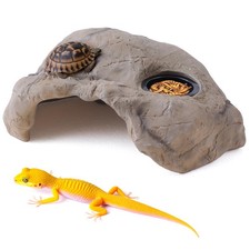 Reptile Hide Resin Cave Shelter for Ball Python, Lizard, Leopard Gecko, Beard...