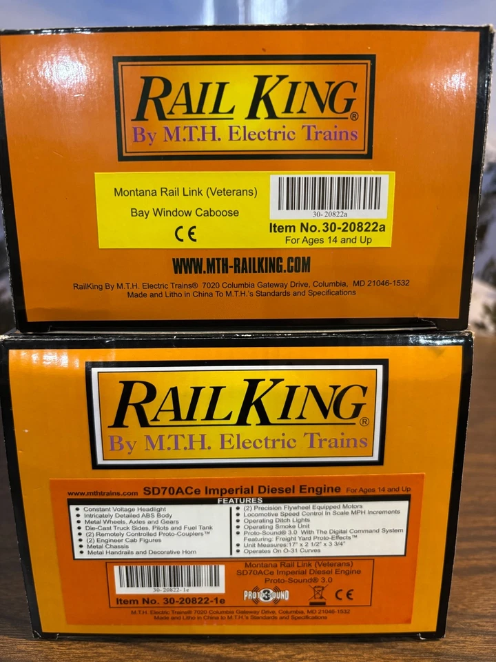 MTH Rail King SD70ACe Montana Rail Link Veterans Imperial Diesel Set W/Proto 3 - Image 2 of 4