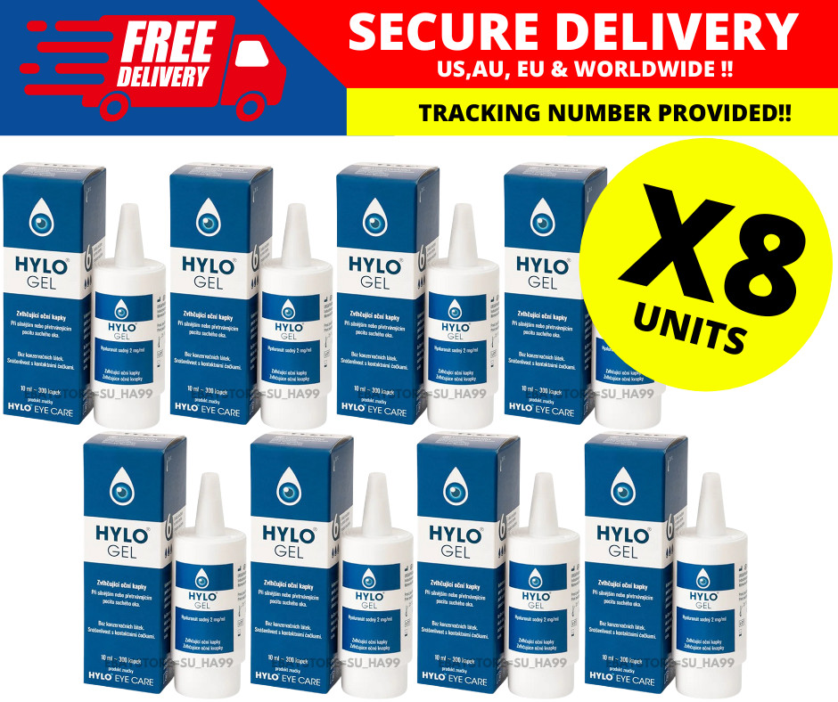 8 X Hylo Gel Ursapharm 10ml Hyaluronic prescription-free eye drops