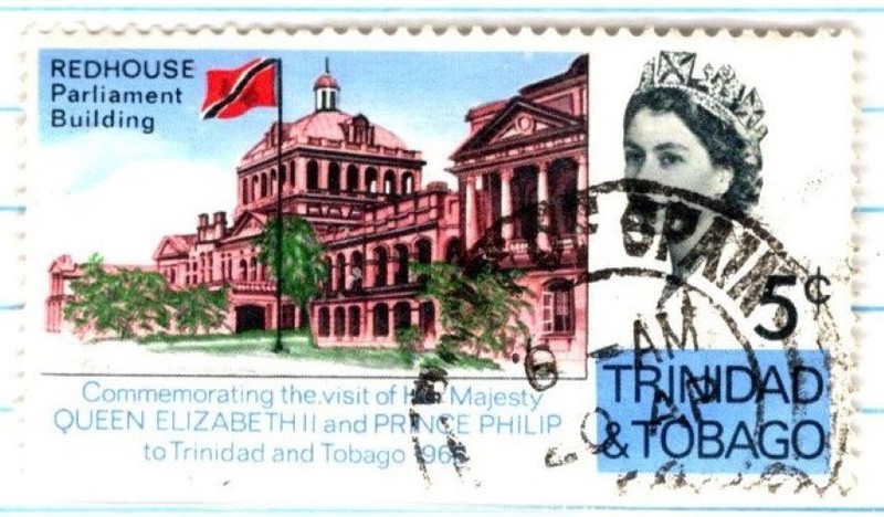Trinidad & Tobago Queen Elizabeth II 1966 Postage STAMP 5 cents used SA-141