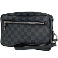 Louis Vuitton Pochette Cassis Clutch Bag Damier Graphite Noir N41664 Box #BS1522