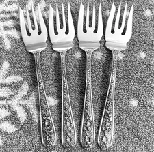 Vintage STIEFF Corsage Sterling Salad Forks, Set of 4