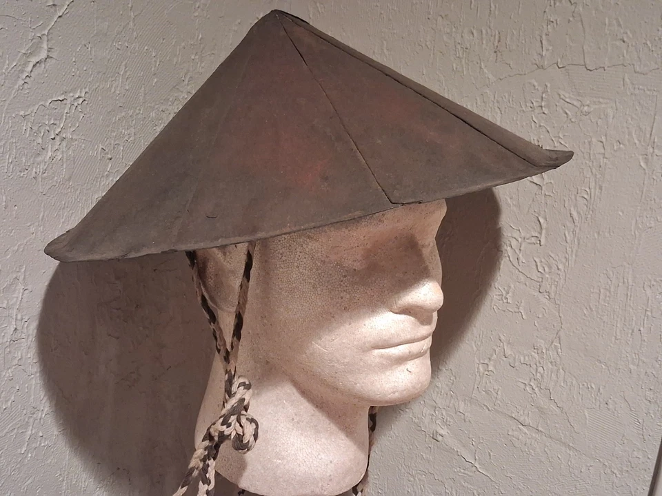 Chapéu samurai japonês Edo Period Iron Kasa Jinkasa 1500 - 1600's - Imagem 3 de 4