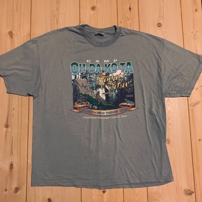 Vintage Camp Oh-Da-Ko-Ta Boy Scouts Wild Things Jungle Safari 2001 Shirt Size XL