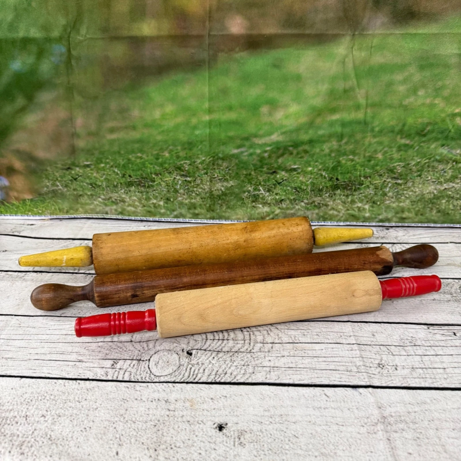 Rolling Pins With Painted Handles Vintage Rustic Farmhouse Kitchen Decor
Opens in a new window or ta