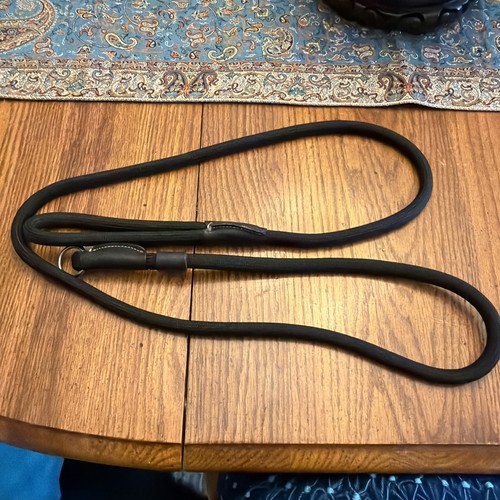 dog leash Black heavy duty 75” Leather Trim