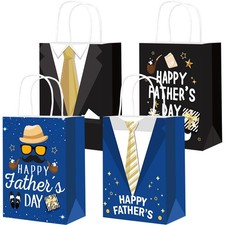 12Pcs Father  s Day Gift Bags with Handles, Happy Fathers Day Treat Bags Bulk ...