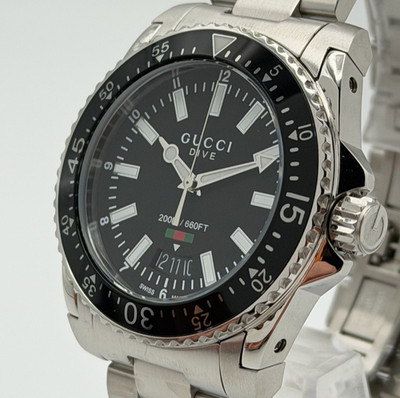 GUCCI YA136301 Men's Dive Black Wristwatch 40mm