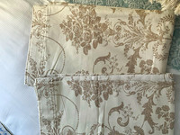 Laura Ashley Bespoke Josette Linen Lined Pencil Pleat Curtains cream/truffle
