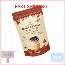 Soeos Boba Pearls, Black Tapioca Pearls 8.8 oz (0.55 lb), Black Sugar Flavor Bob