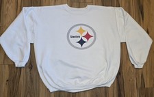 Vintage 90s Gildan NFL Pittsburgh Steelers White Crewneck Sweatshirt Size 2XL