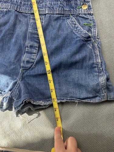 VINTAGE sanforized overalls Hand Embroidered YOUTH Sz medium Cut off Boho READ - Picture 14 of 18
