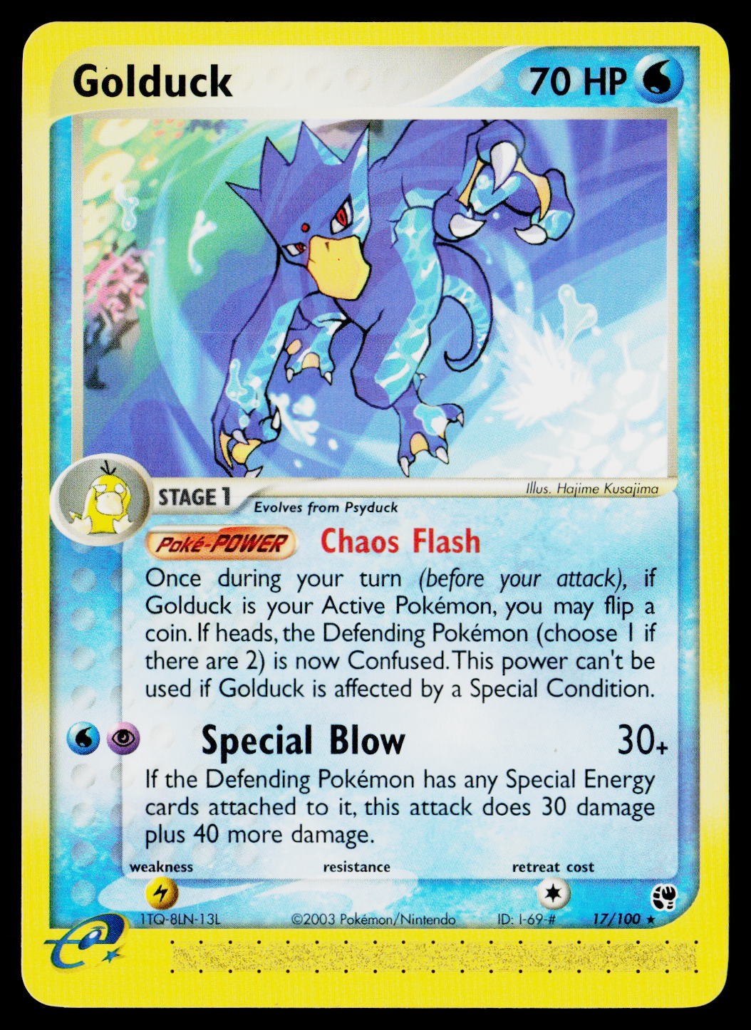 Golduck 17/100 Sandstorm Rare Lightly Played